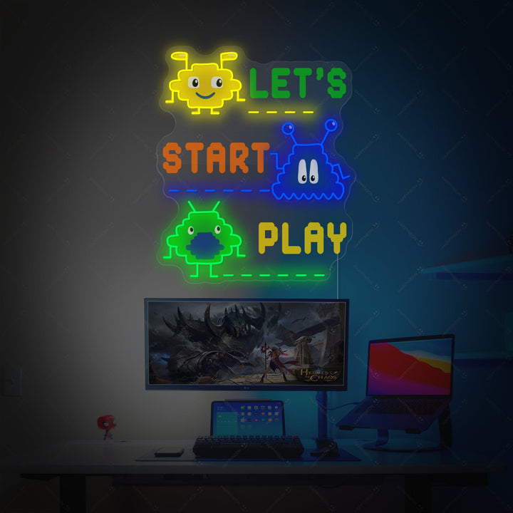 "Videojuego de 8 bits" Letrero de neón