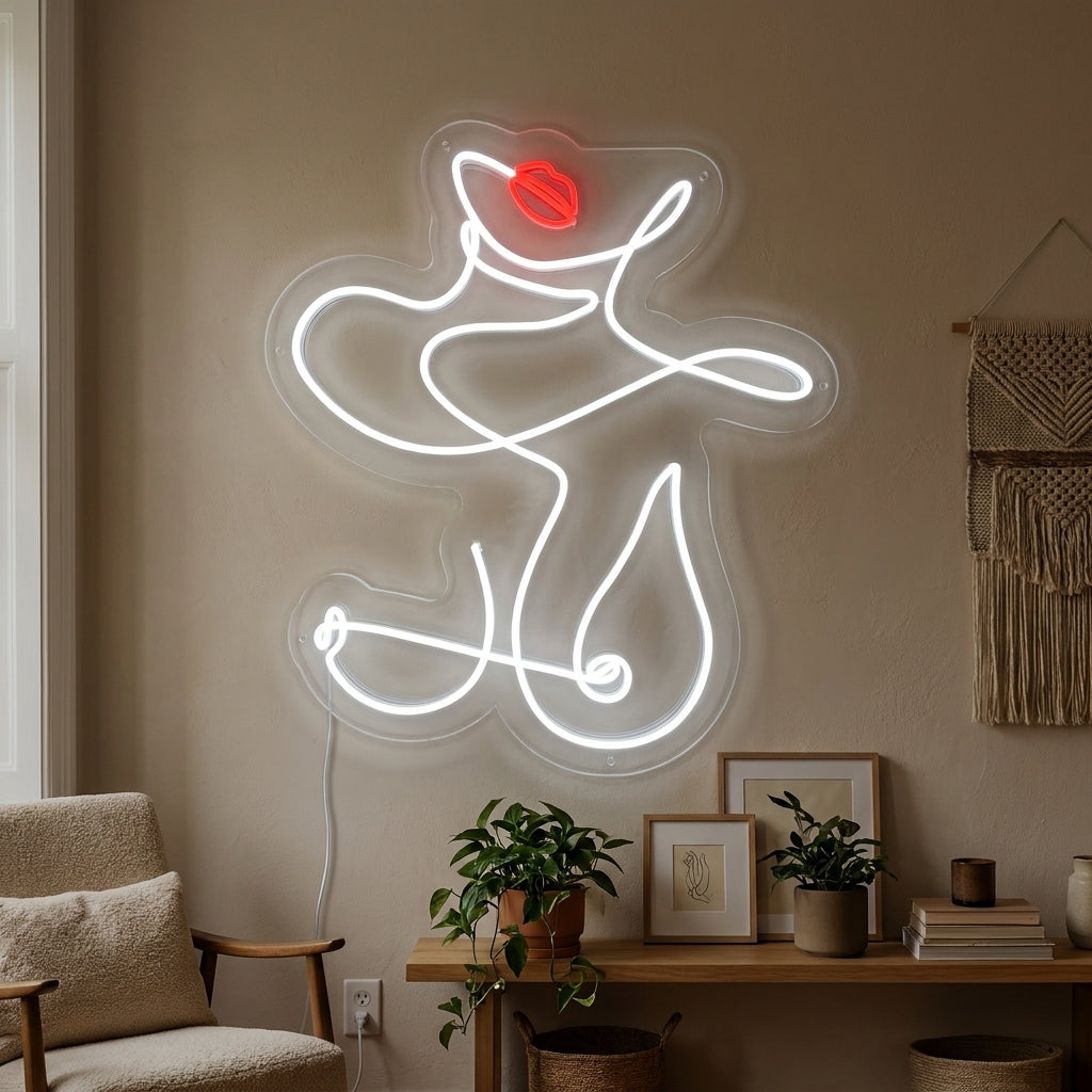 "Cuerpo Abstracto De Mujer" Letreros Neon