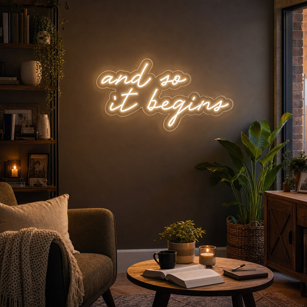 "And So It Begins Neon Light Sign" Letreros Neon