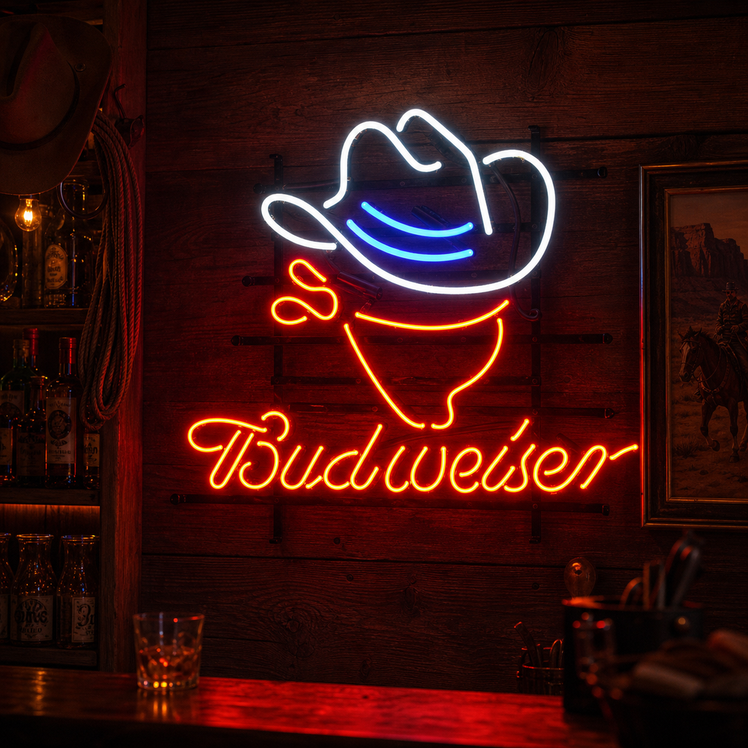 "BUdweiser Cowboy" Letreros Neon