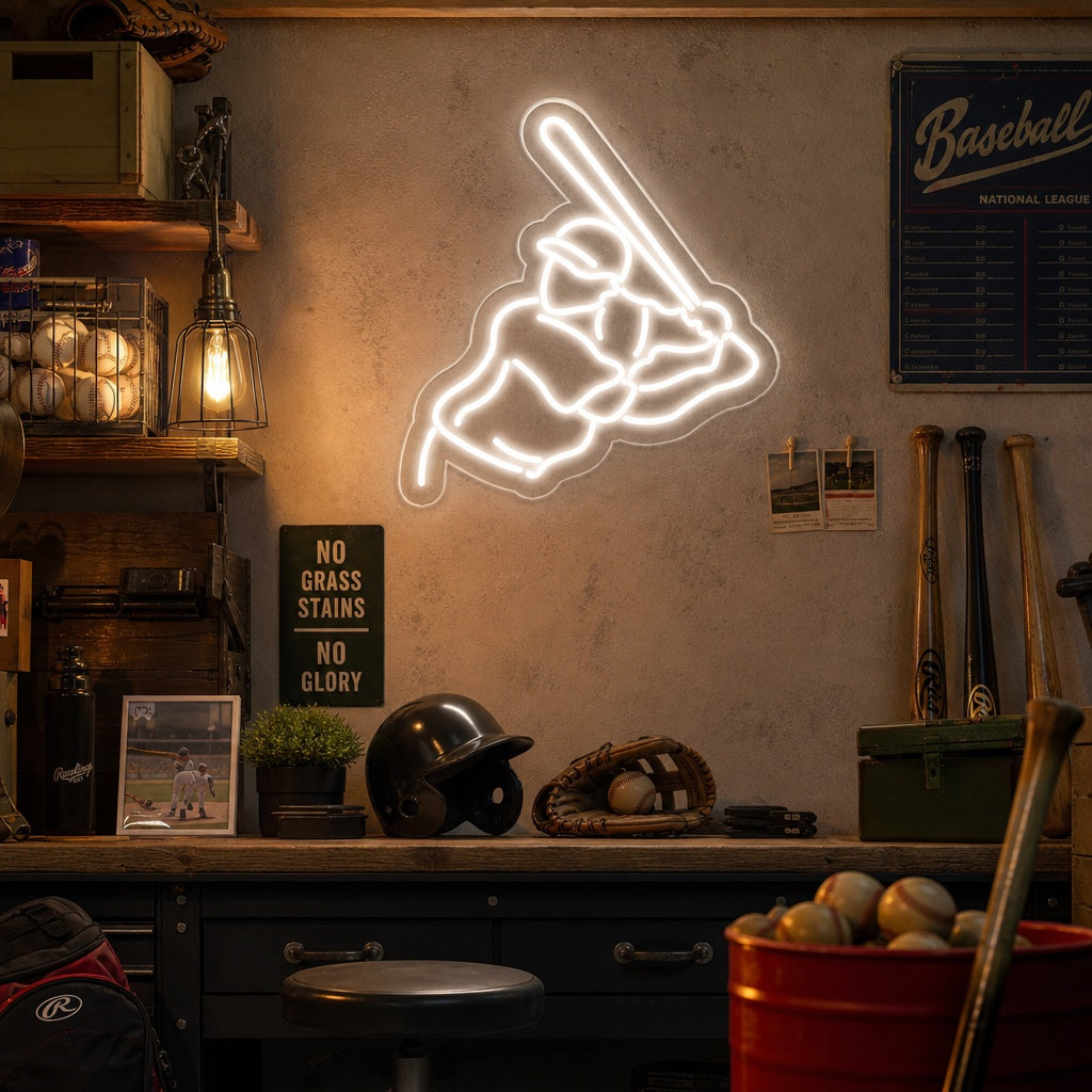 "Jugador De Béisbol" Letreros Neon