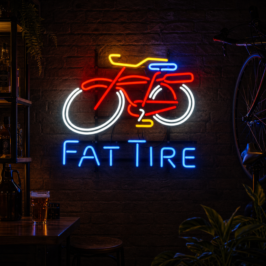"Fat Tire, Bicicleta Bicicleta Logo" Letreros Neon