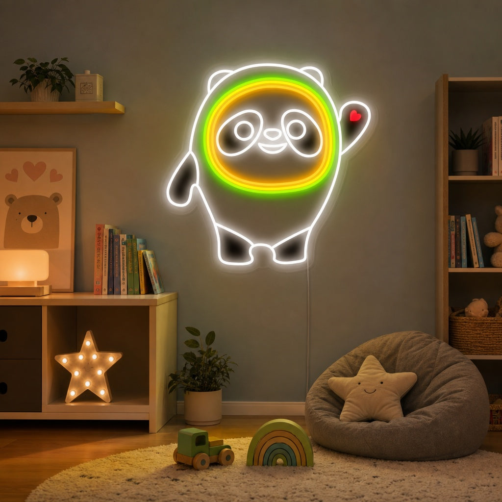 "Muñeco De Panda Bing Dwen Dwen, Decoracion De Habitaciones Infantiles" Letreros Neon