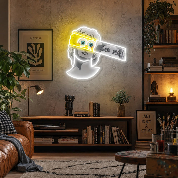"Estatua griega de Bob" Letrero de neón LED impreso con UV