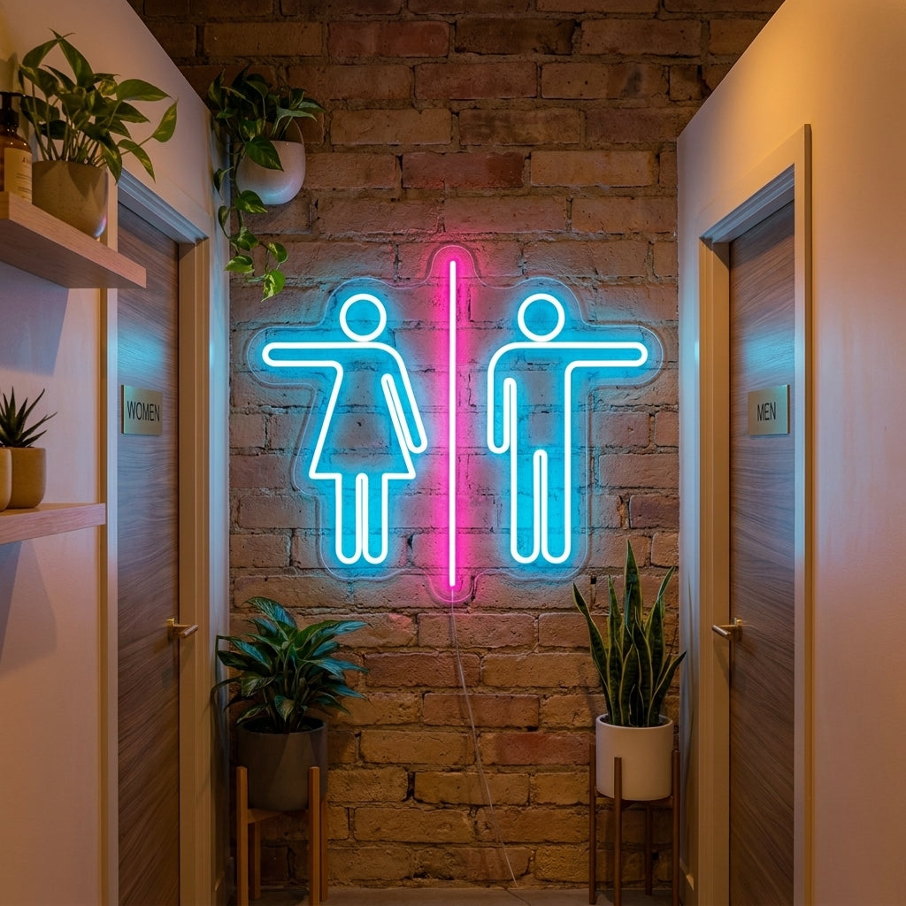 "WC Niño Y Niña" Letreros Neon