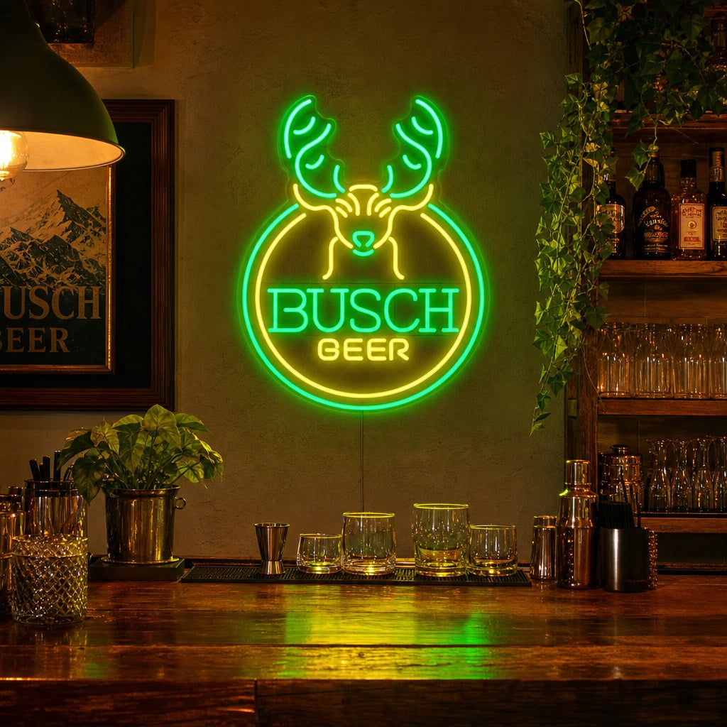 "Cabeza De Ciervo Cerveza Y Bar" Letreros Neon