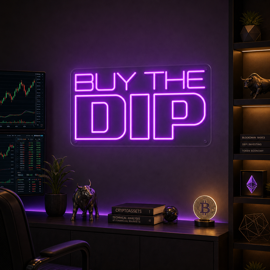 "Buy the Dip" Letreros Neon
