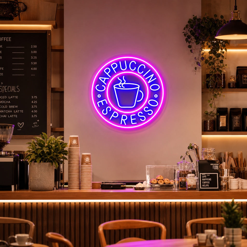 "Cappuccino Espresso" Letreros Neon