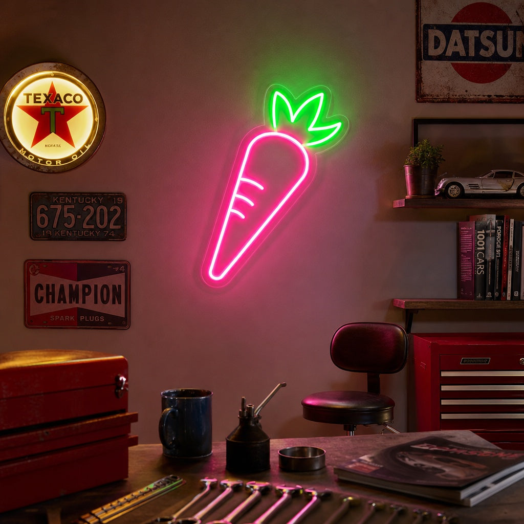 "Zanahoria Vegetal, Decoracion Habitaciones Infantiles" Letreros Neon