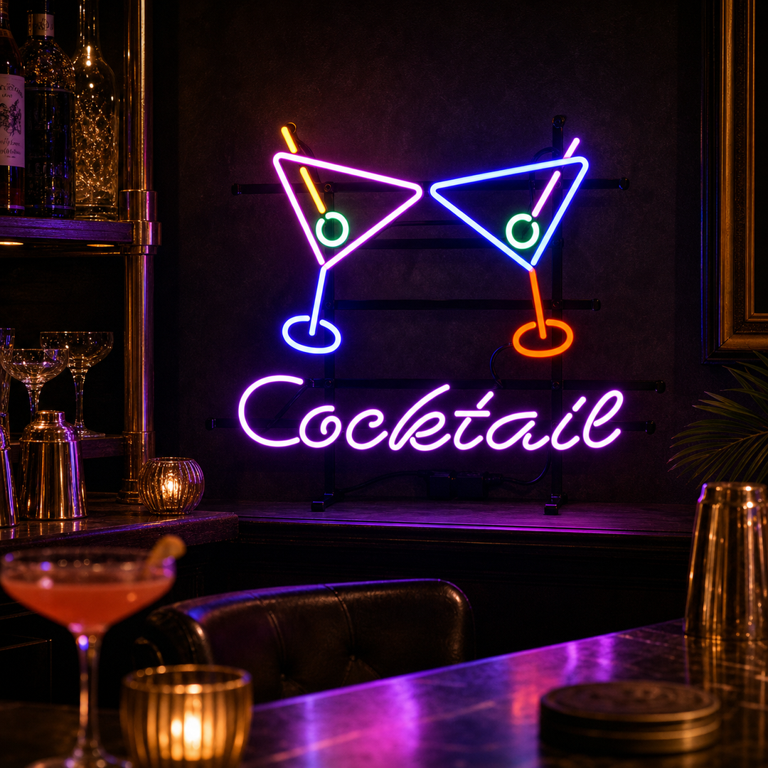 "Cocktails, Martini" Letreros Neon