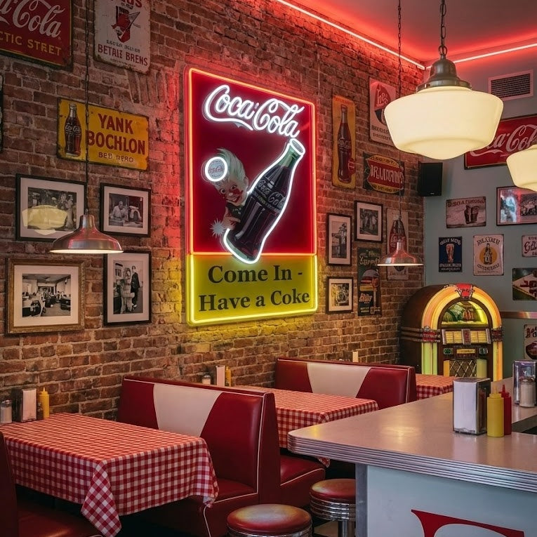 "Come In Have A Coke, bebedor" Letrero de neón LED impreso con UV