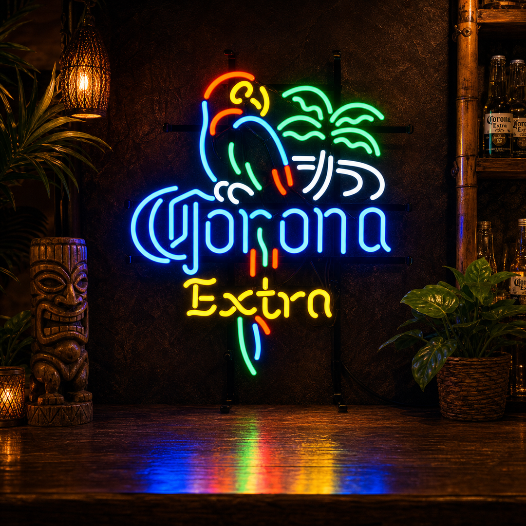"Corona Extra Parrot Beer" Letreros Neon