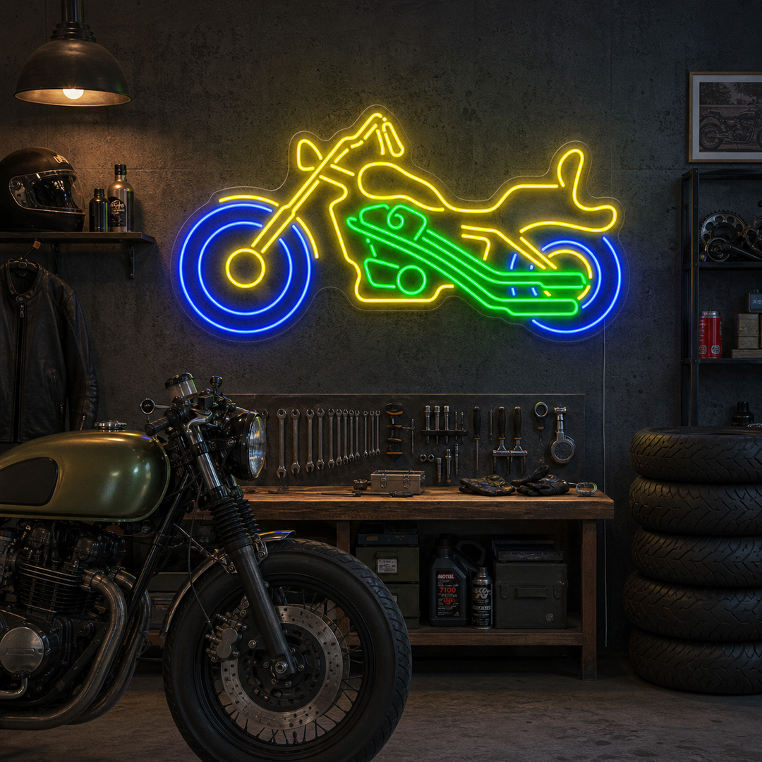 "Cozyle Moto Motocicleta" Letreros Neon