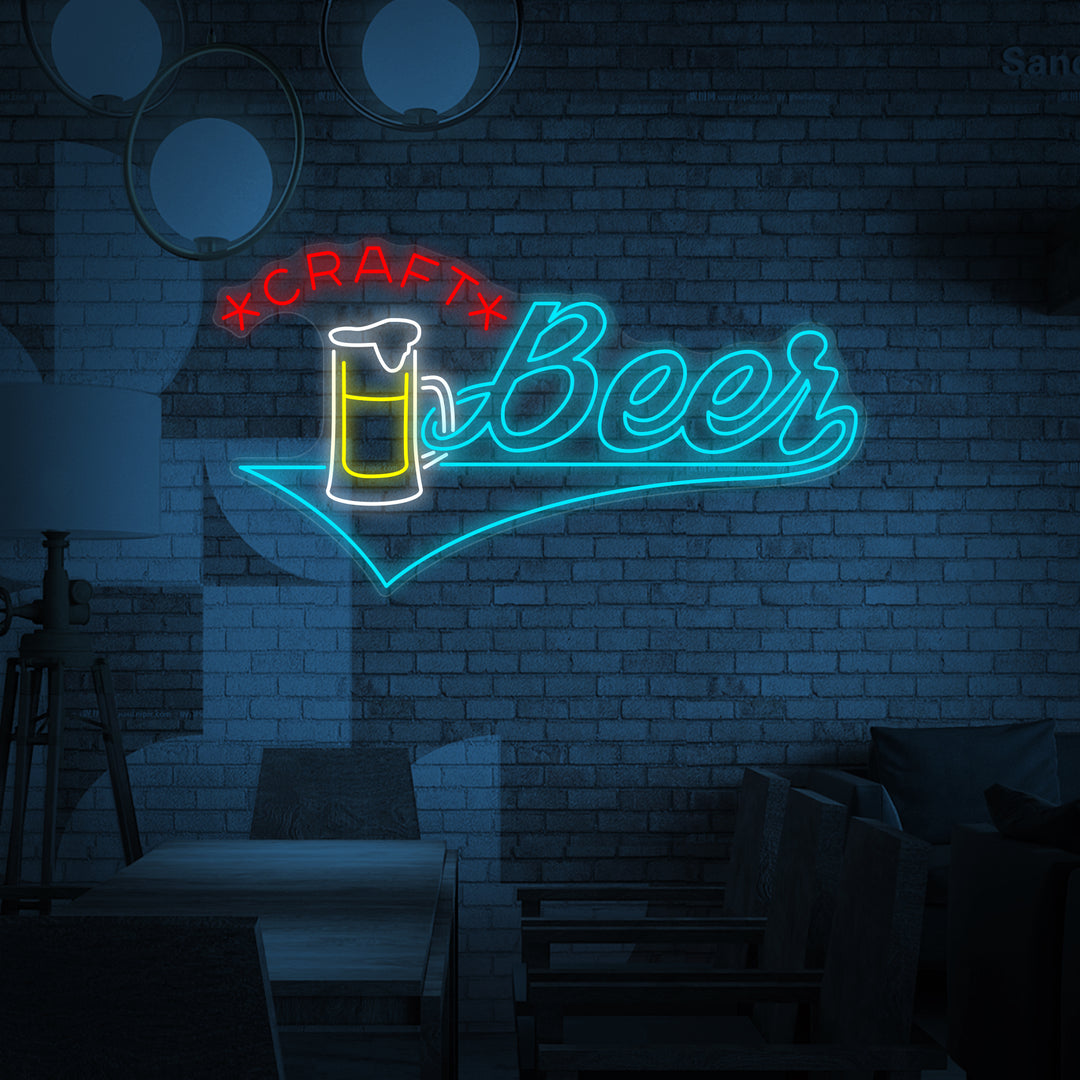 "Craft Beer Taza Bar" Letreros Neon