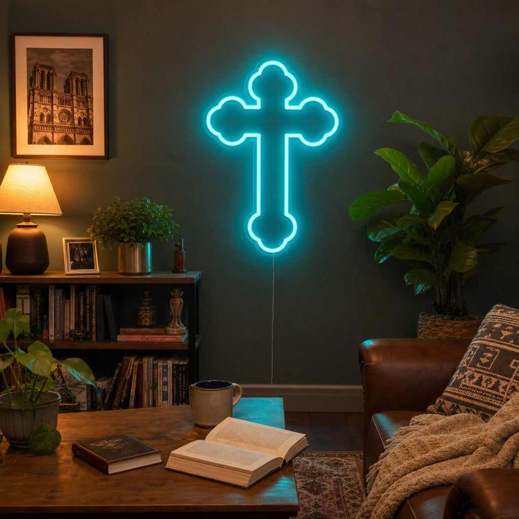 "Crucifijo, Cruz De Jesús" Letreros Neon