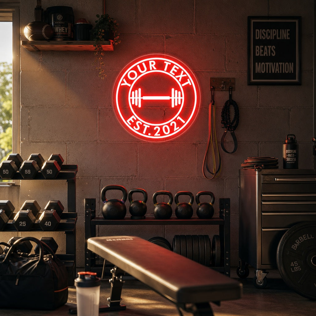 "Your Text, Fitness Personalizado, Gimnasio Personalizado" Letreros Neon
