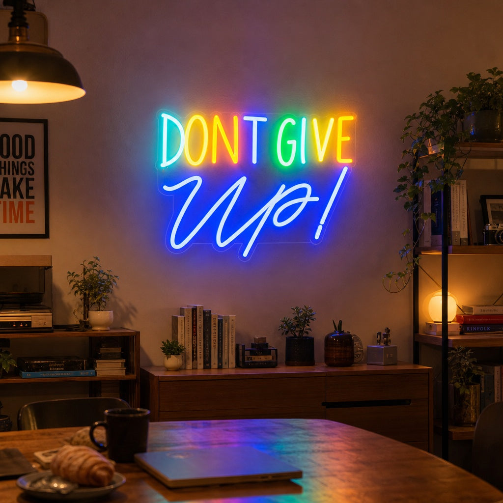 "Dont Give Up" Letreros Neon