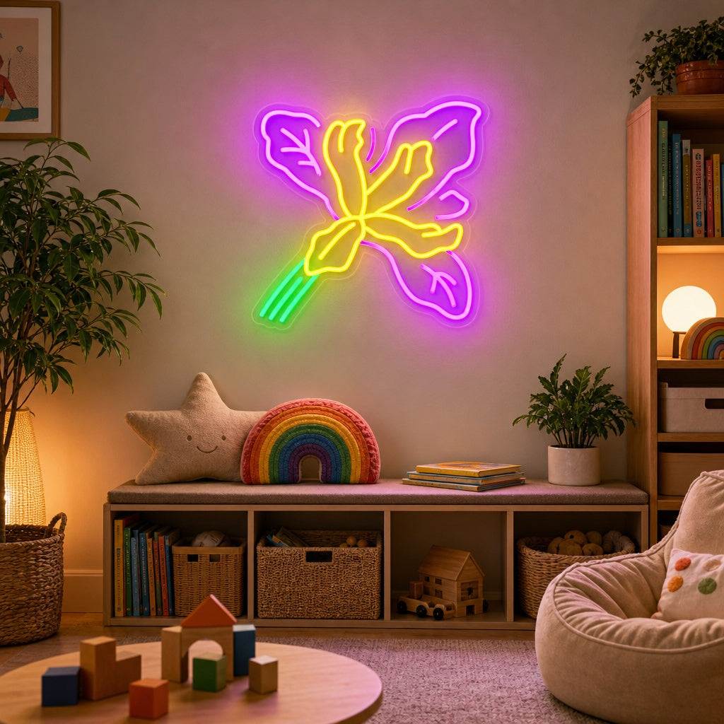 "Planta De Iris De Douglas Y Flor" Letreros Neon