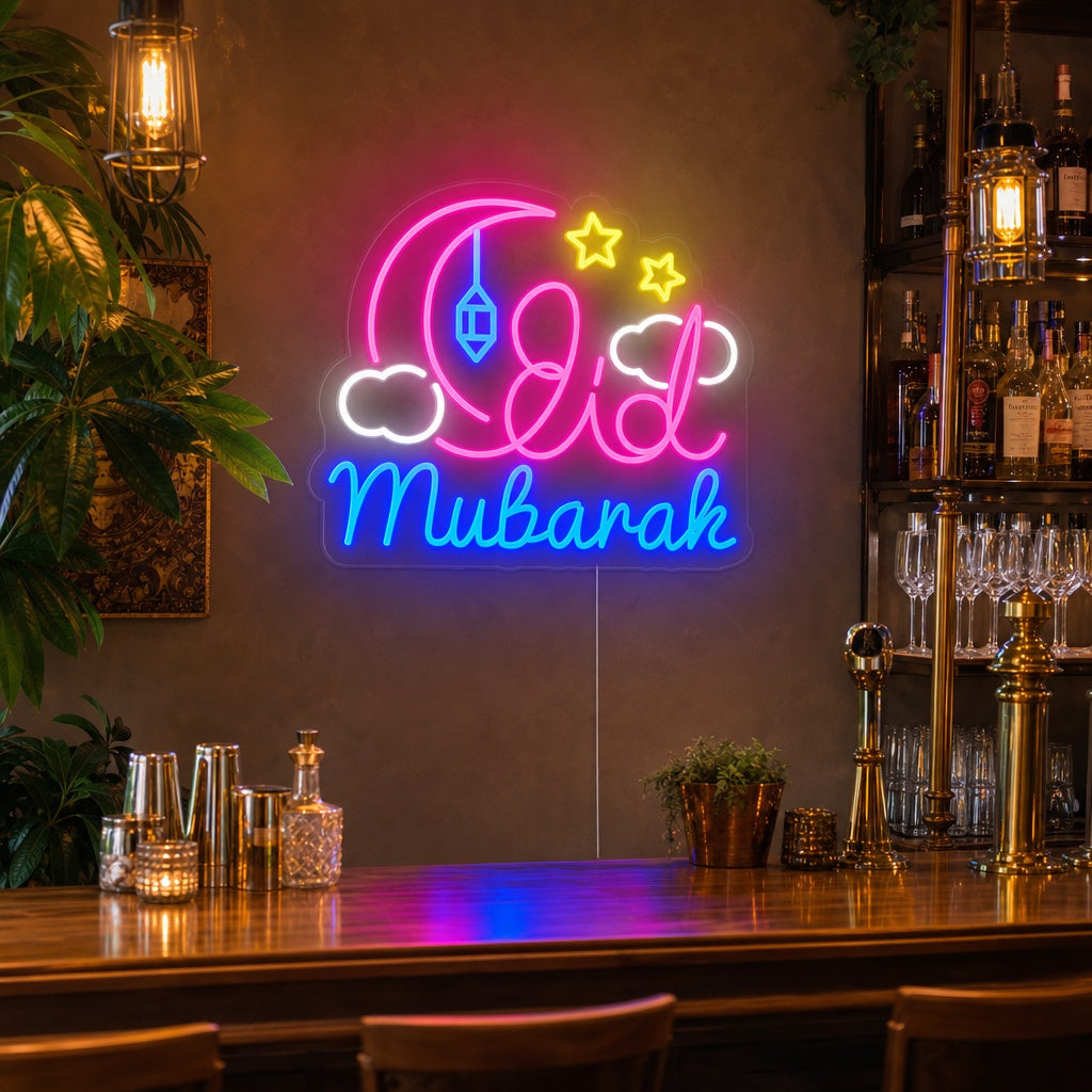 "Eid Mubarak" Letreros Neon