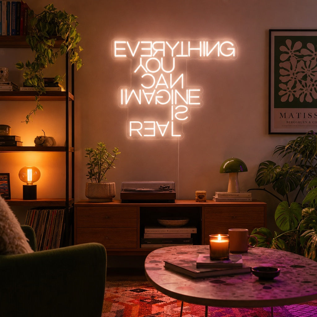 "Everything You Can Imagine Is Real" Letreros Neon