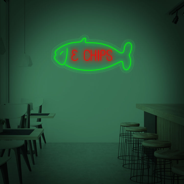 "Fish & Chips, pez" Letreros Neon
