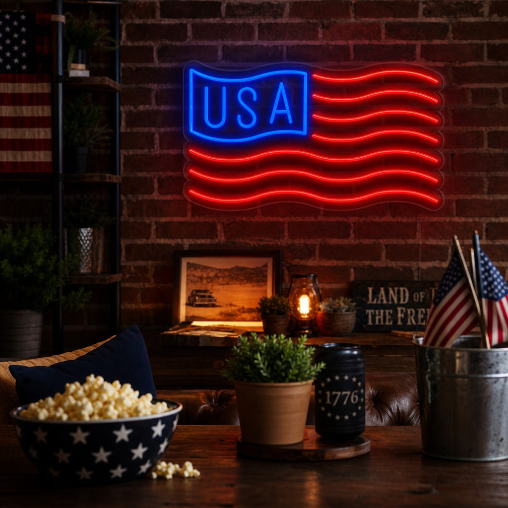 "Bandera De America" Letreros Neon