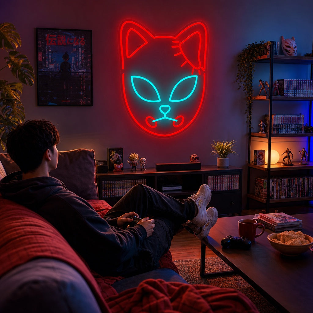 "Máscara De Zorro, Manga Anime" Letreros Neon