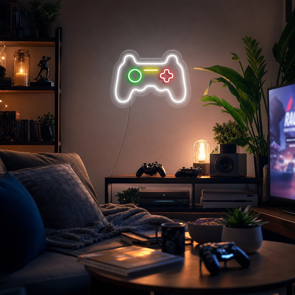 "Mando De Juego, Decoración De Jugador" Letreros Neon