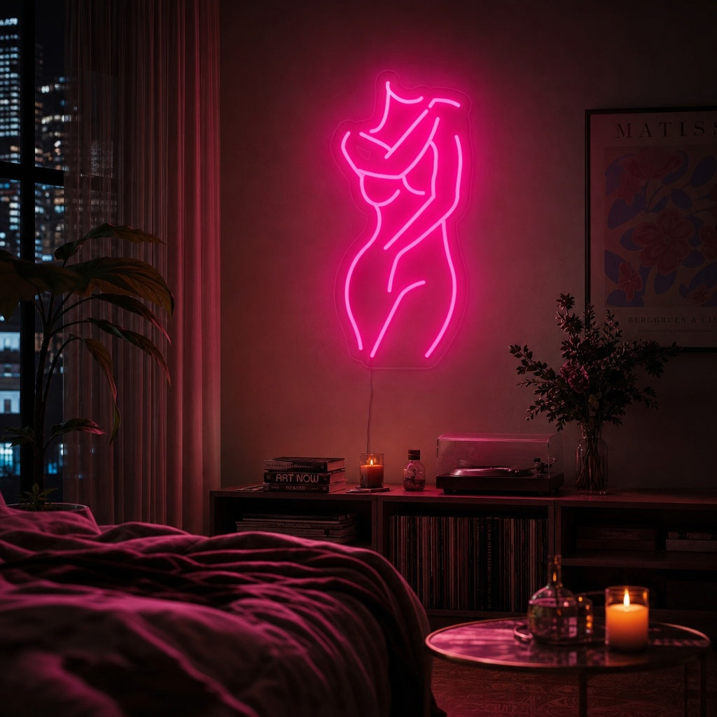 "Silueta De Cuerpo De Chica" Letreros Neon