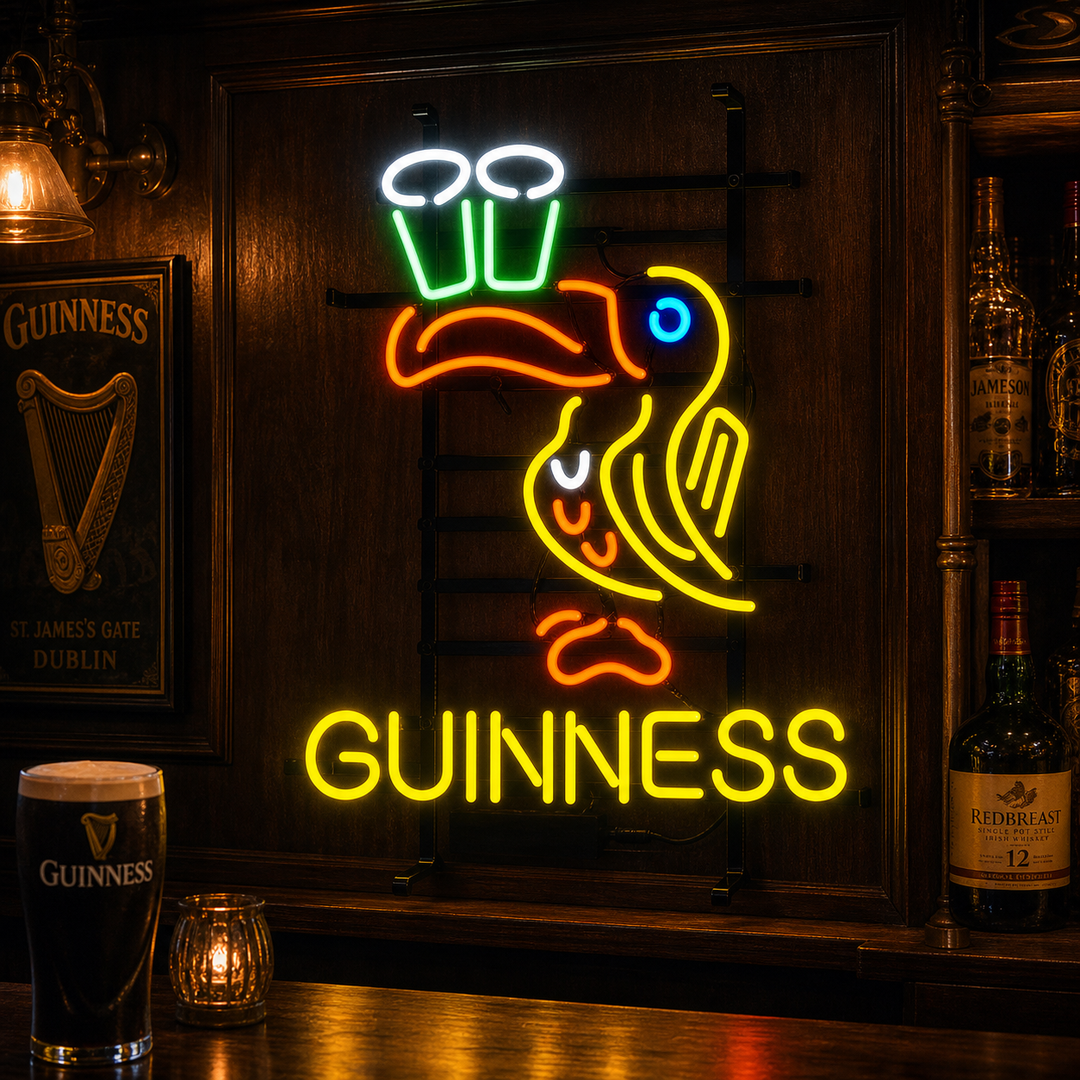 "Guinness Irish Lager Ale Toucan Neon Beer Sign" Letreros Neon