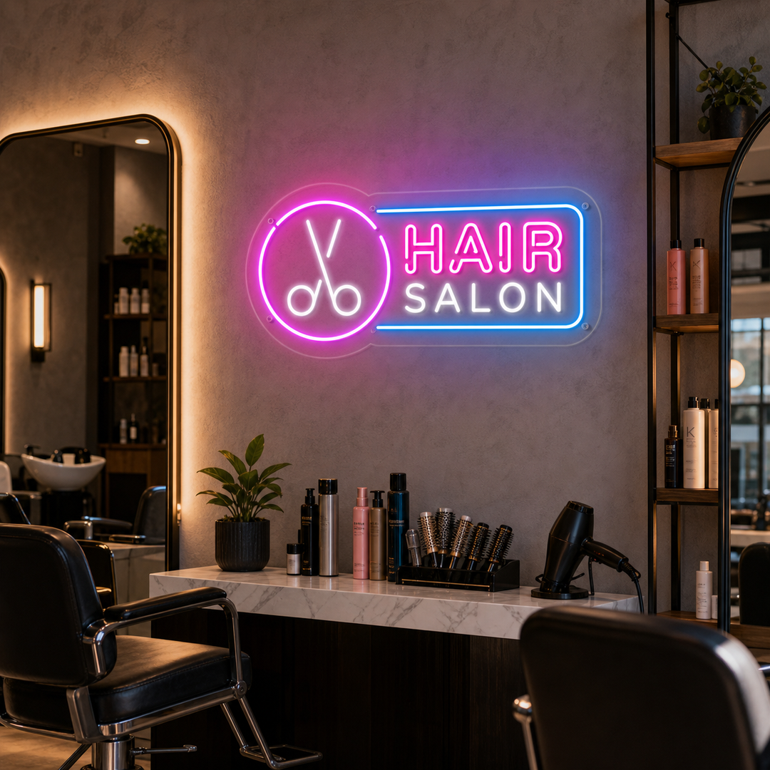 "Hair Salon" Letreros Neon