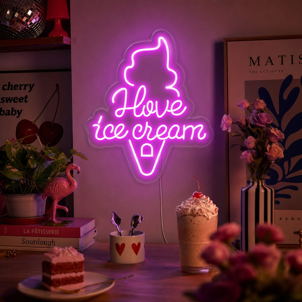 "Have Ice Cream" Letreros Neon