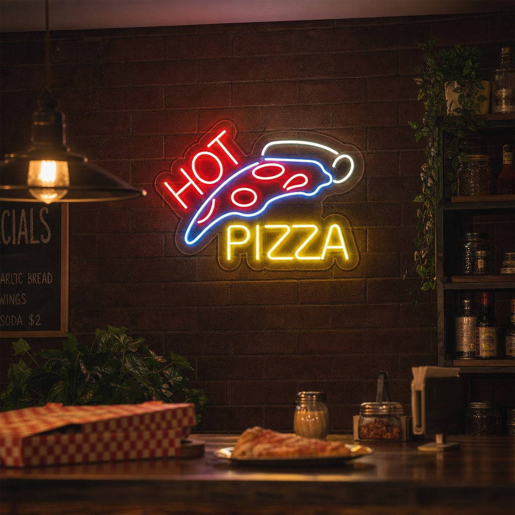 "Hot Pizza" Letreros Neon
