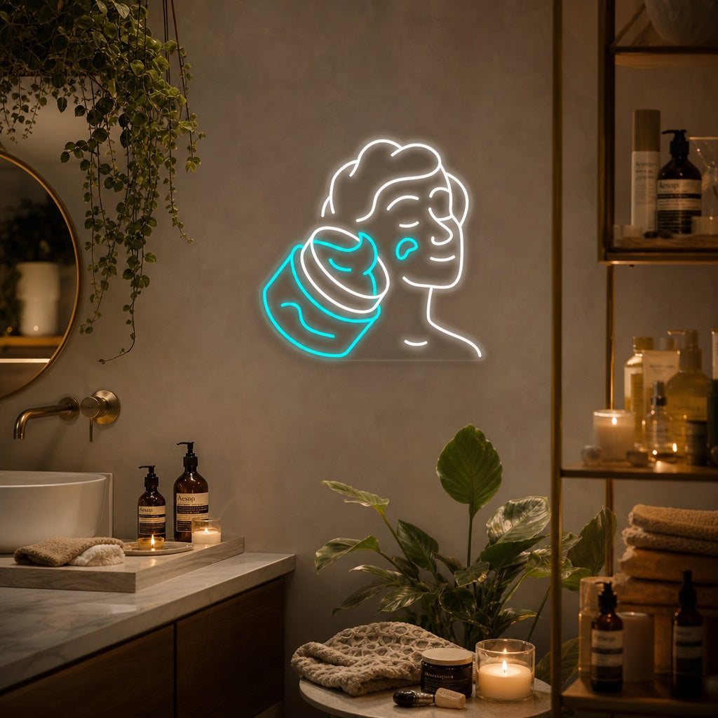 "Cuidado De La Piel Higiénico" Letreros Neon