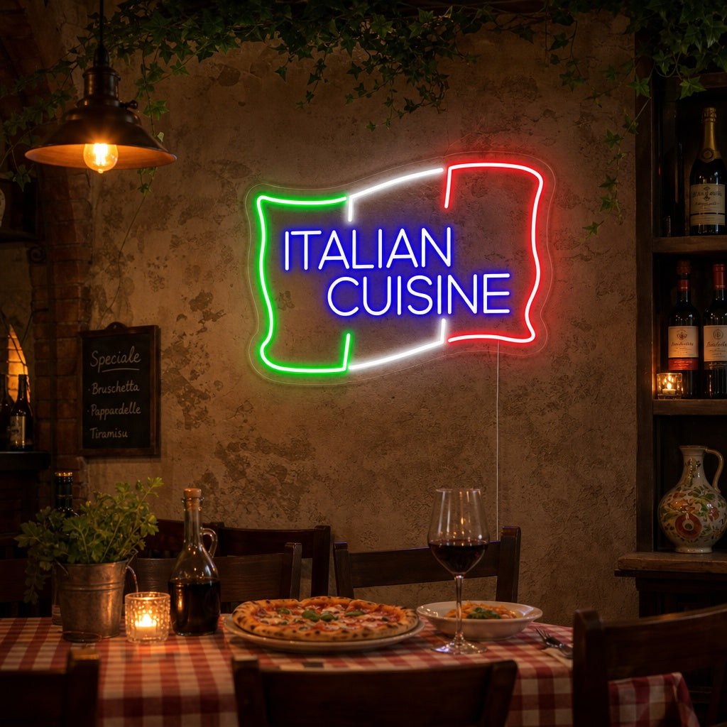 "ITALIAN CUISINE" Letreros Neon