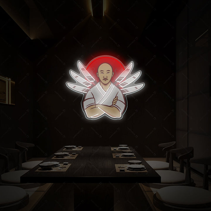 Chef Japonés Letrero de neón, Decoración de restaurantes japoneses