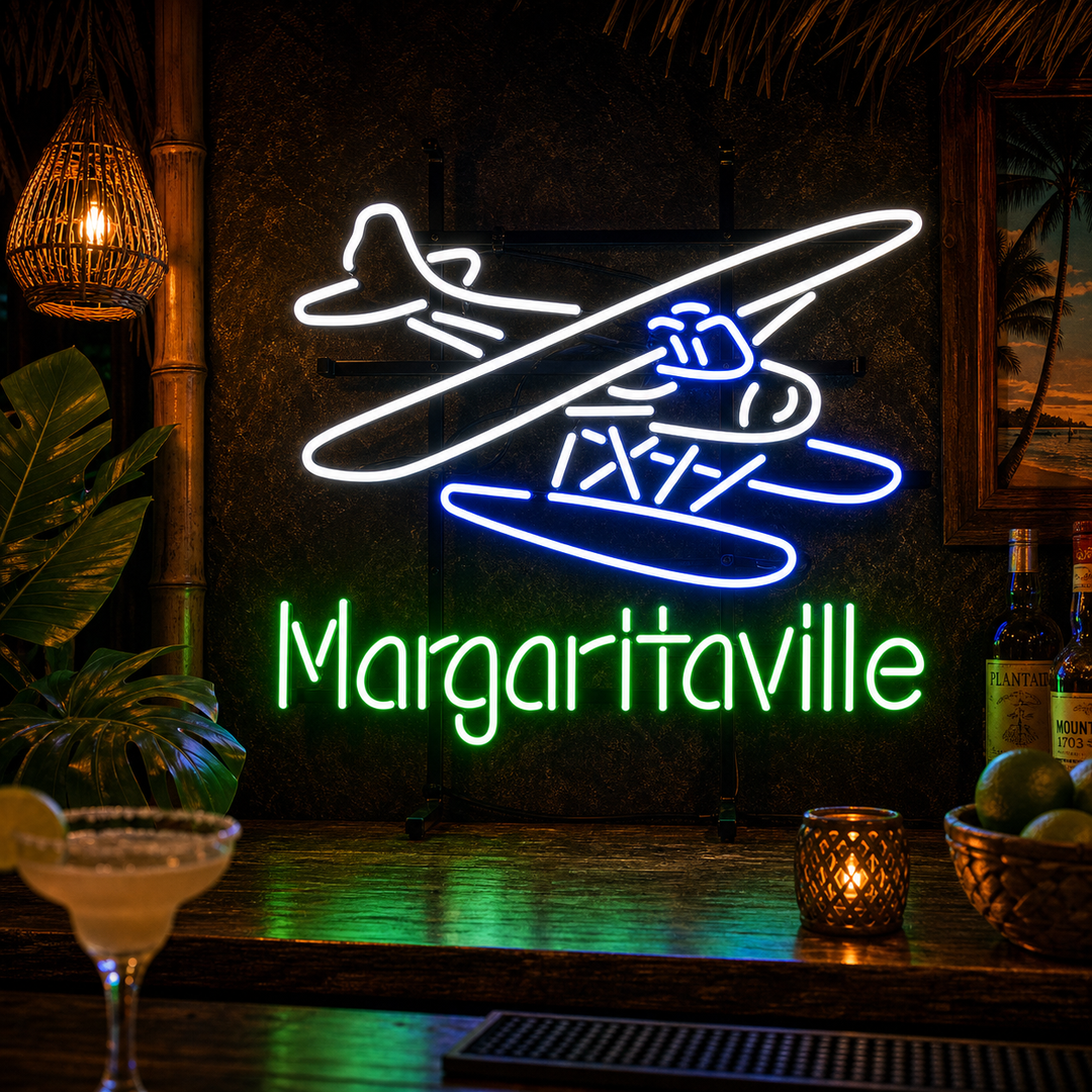 "Jimmy Buffett Margaritaville Airplane Beer" Letreros Neon