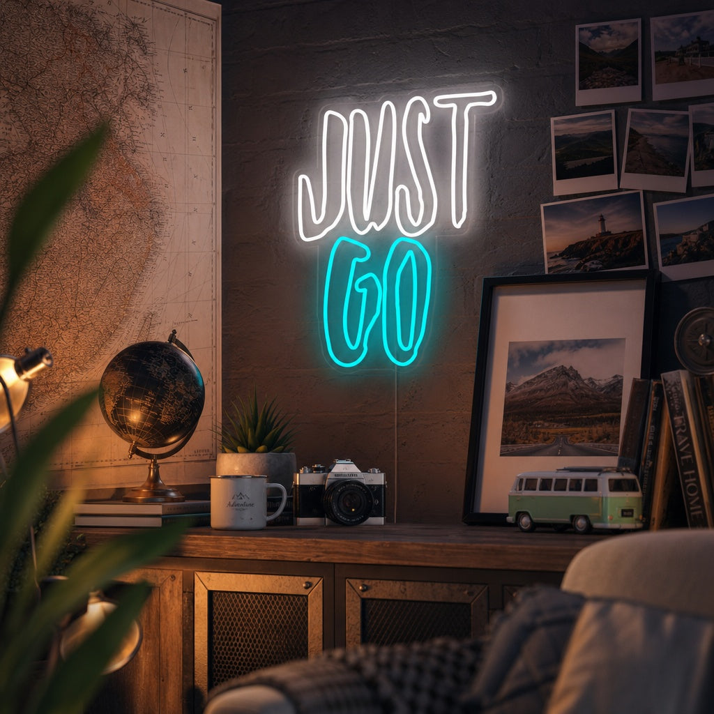 "Just Go" Letreros Neon