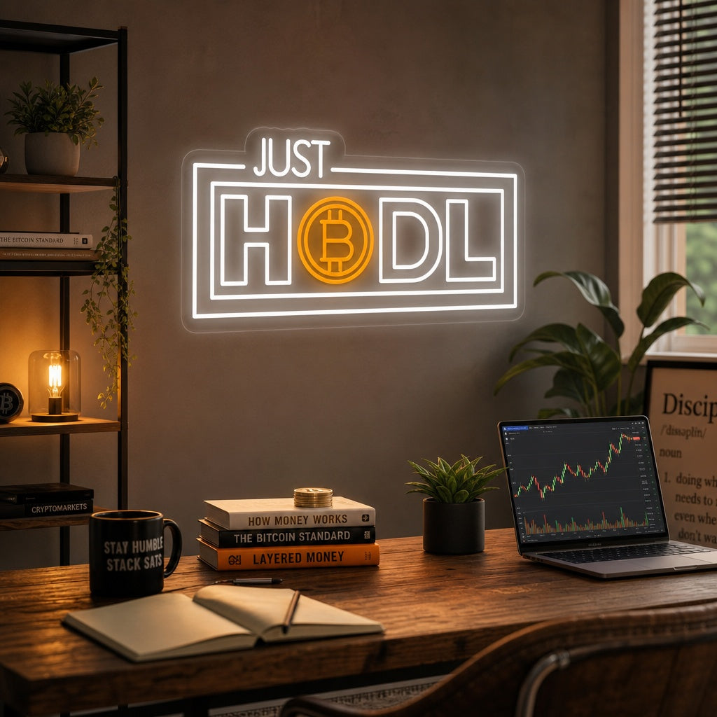 "Just Hodl, Cripto" Letreros Neon