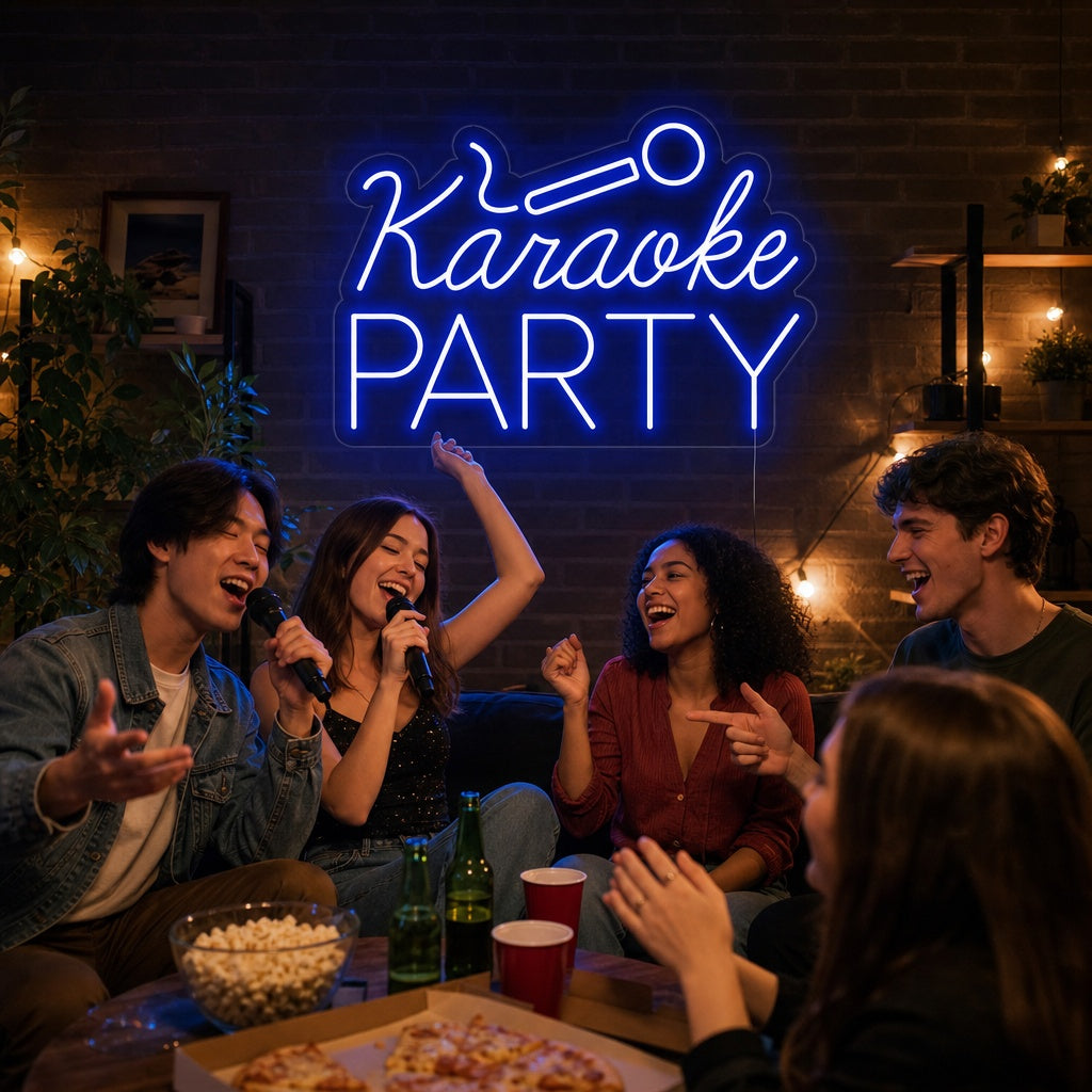 "Karaoke Party" Letreros Neon