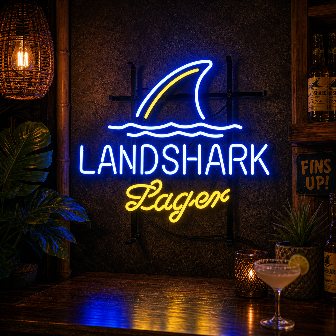 "Cerveza Shark Lager Bar" Letreros Neon