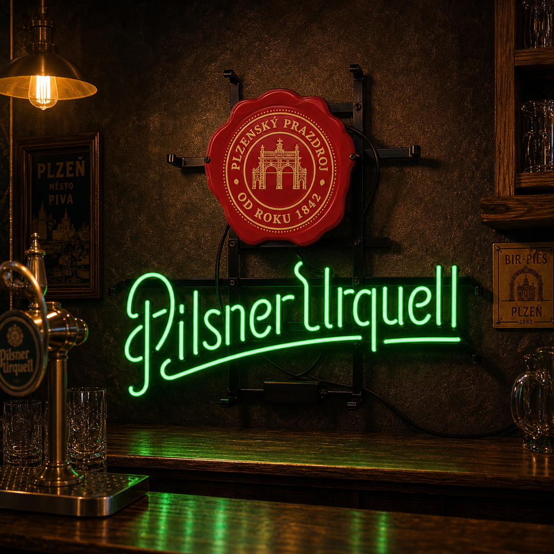 "Light Green Pilsner Urquell Budweiser Clydesdale Coaster" Letreros Neon