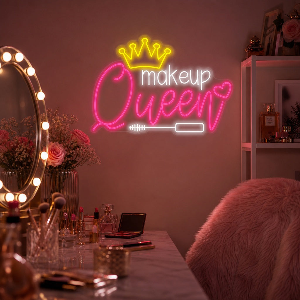 "Makeup Queen" Letreros Neon