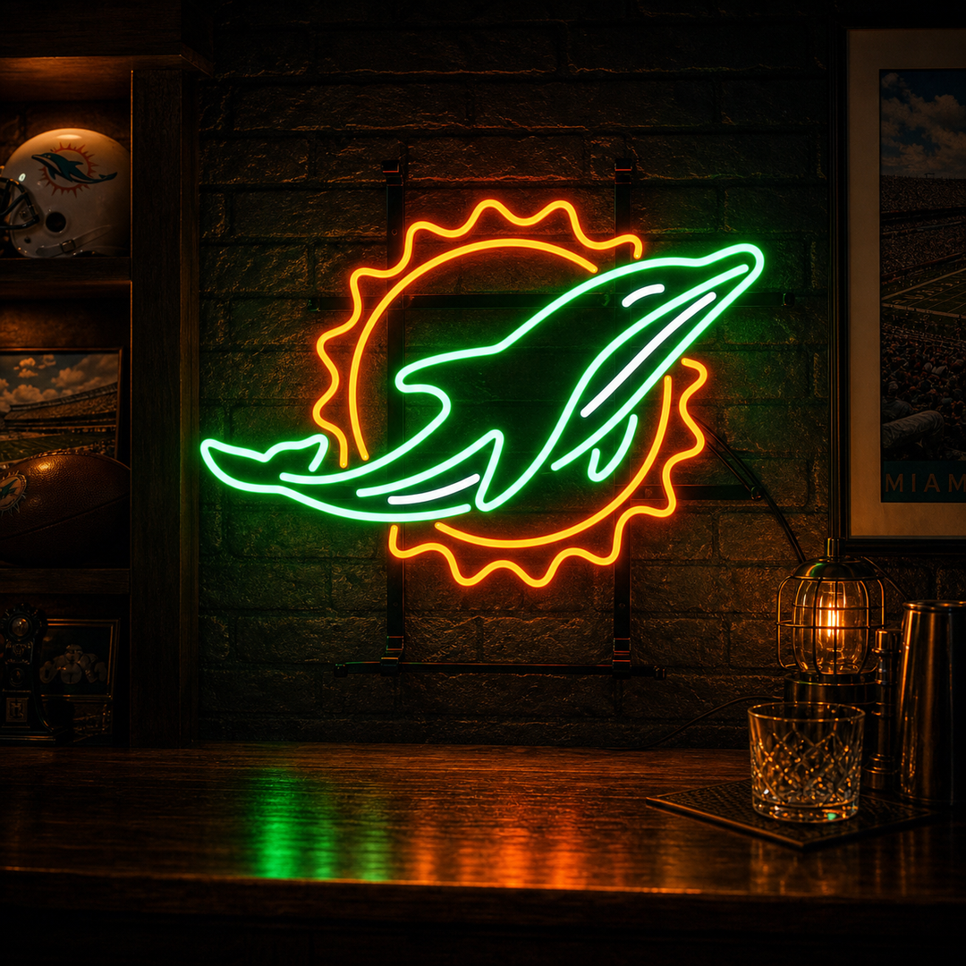"Miami Dolphin Beer" Letreros Neon