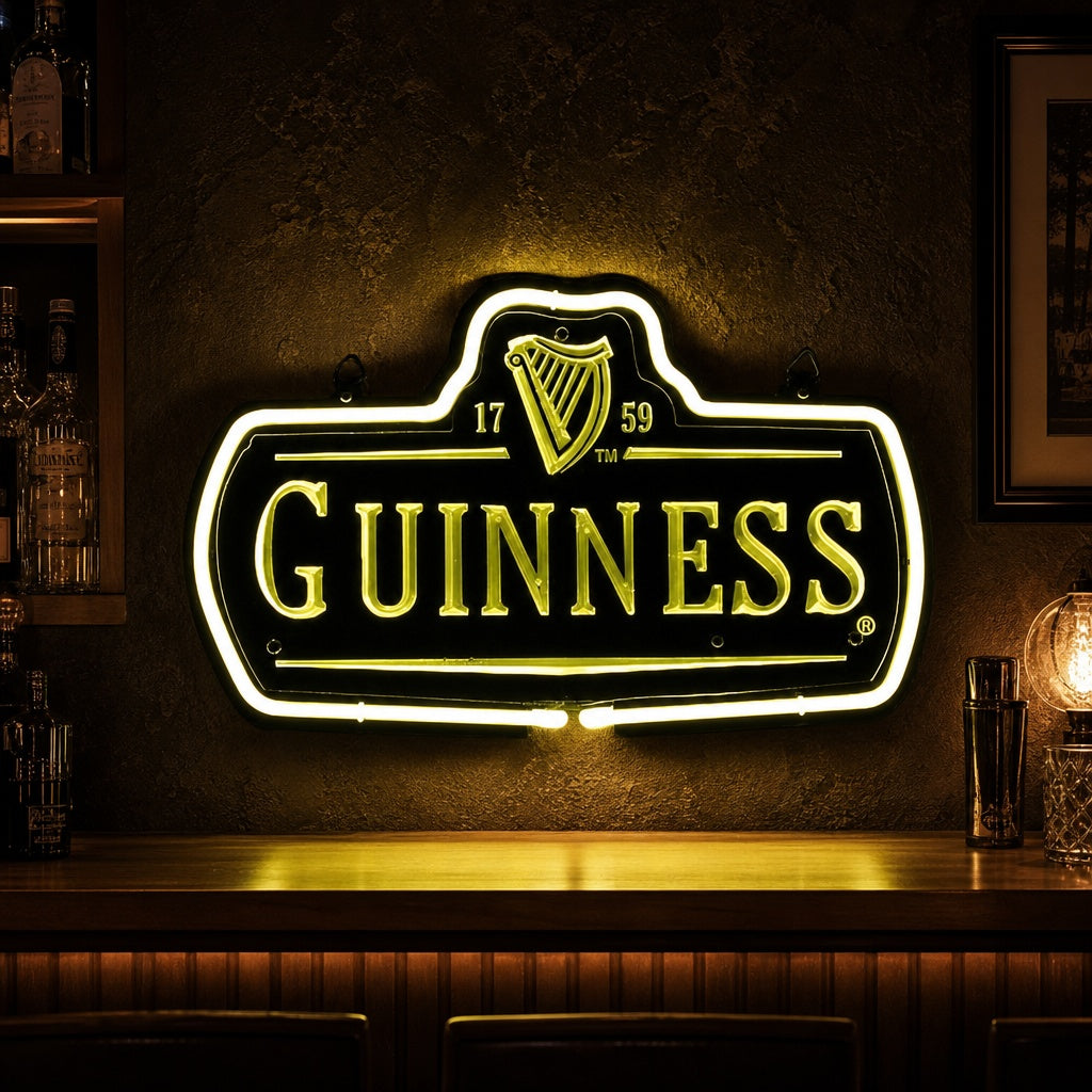 "New Guinness 1759 Logo Beer" Letreros Neon