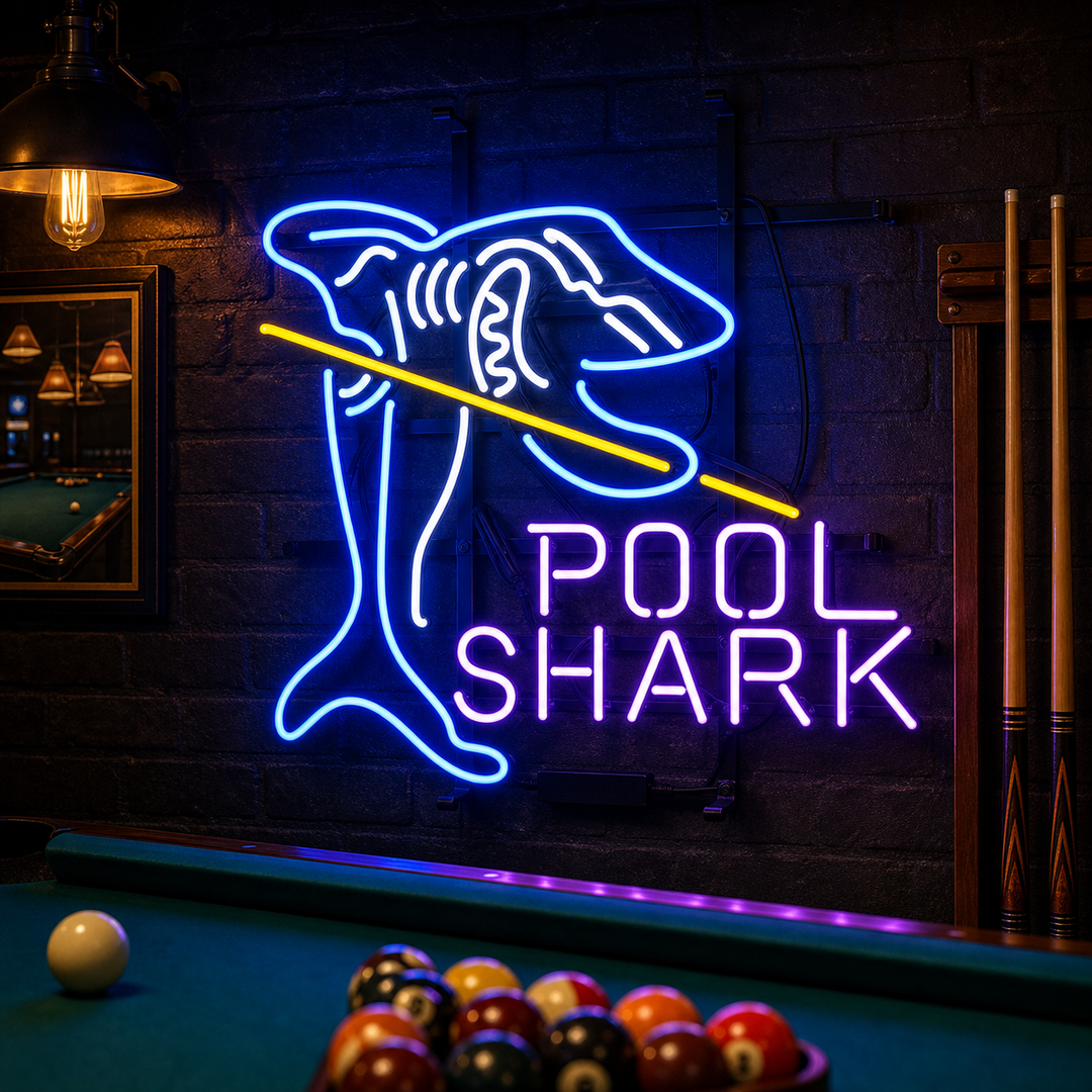 "Pool Shark, Sala De Billar" Letreros Neon
