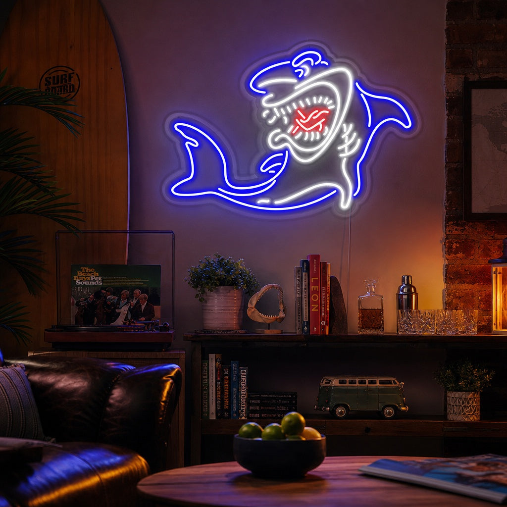 "Tiburón, Vida Marina, Especies De Tiburones" Letreros Neon