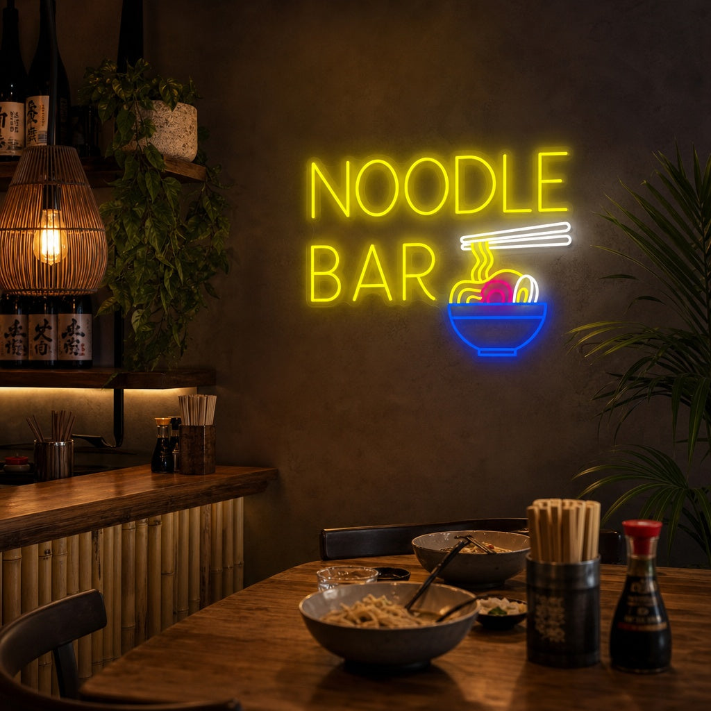 Noodle Bar Letrero de neón, Decoración japonesa para restaurantes