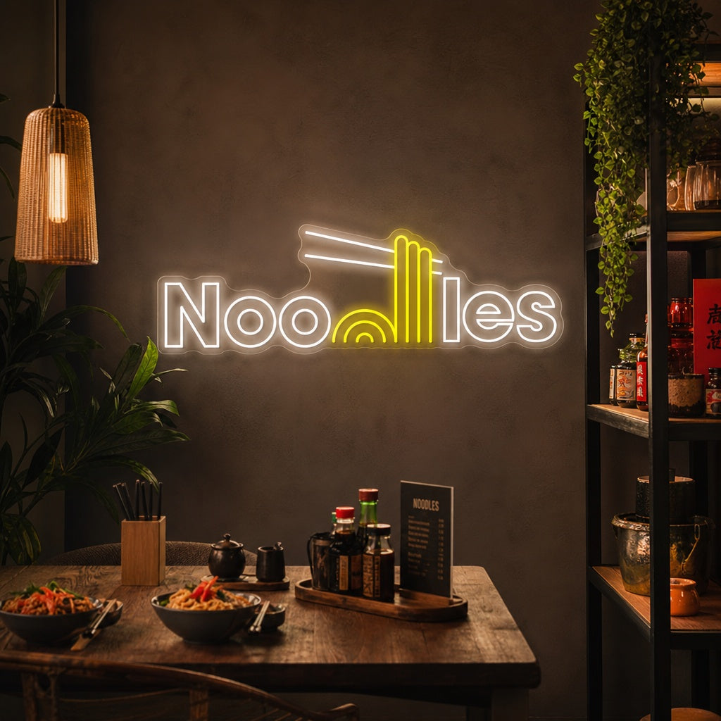 Noodles Letrero de neón, Decoración de restaurantes japoneses