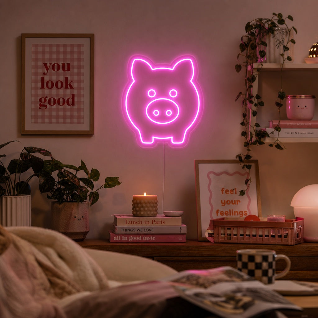 "Cerdo Rosa" Letreros Neon